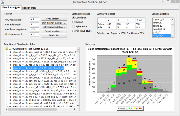 Screenshot of the Interactive Medical Miner